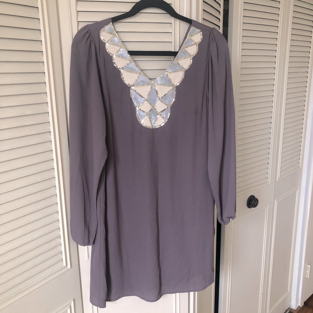 A-line Dress w Sequin Embellishments